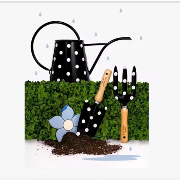 kate spade black white polka dot Picture Dot Garden Set brand new in box - Picture 3 of 4